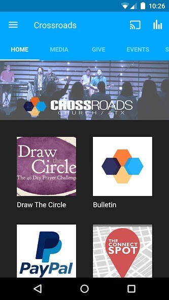 Run android online APK Crossroads Church Austin from MyAndroid or emulate Crossroads Church Austin using MyAndroid
