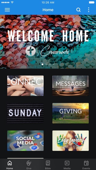 Emulate iPhone app Crossroads Fellowship Houston using MyAndroid