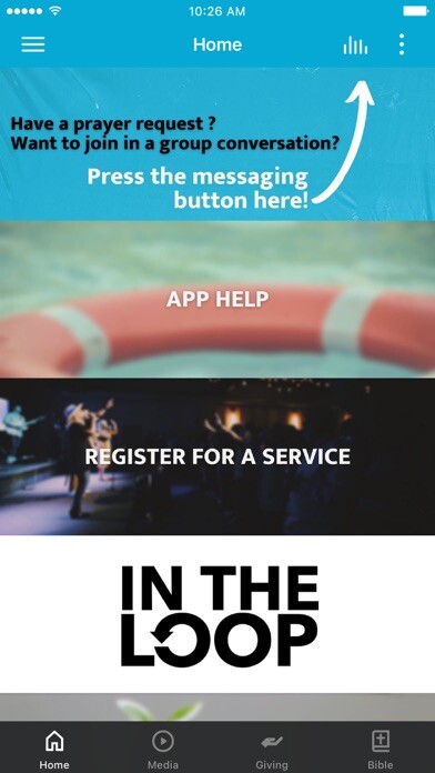 Emulate iPhone app Crossroads Life Church using MyAndroid