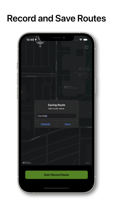 Emulate iPhone app Cross Route Tracker using MyAndroid