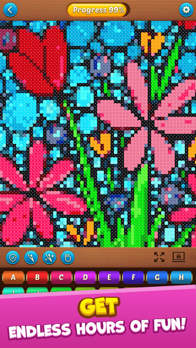 Emulate iPhone app Cross Stitch Coloring Art using MyAndroid Emulate iPhone app Cross Stitch Coloring Art using MyAndroid