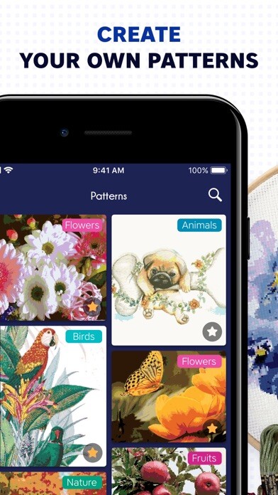 Emulate iPhone app Cross Stitch Embroidery Art using MyAndroid