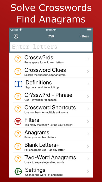 Emulate iPhone app Crossword Solver King using MyAndroid