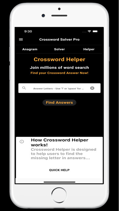 Emulate iPhone app Crossword Solver Pro using MyAndroid