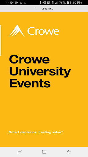Emulate Android APK Crowe University Events
