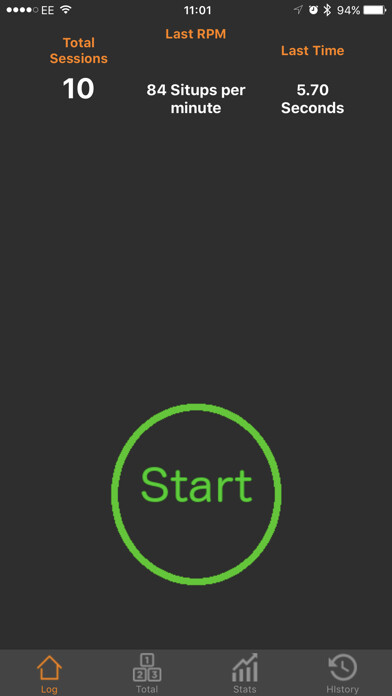 Emulate iPhone app Crunch Time:Situp Logger using MyAndroid