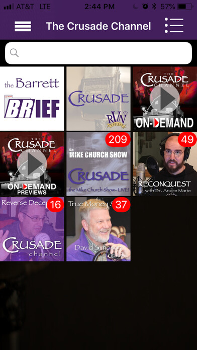 Emulate iPhone app CRUSADE Channel Content App using MyAndroid