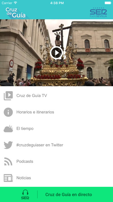 Emulate iPhone app Cruz de Guía Radio Sevilla using MyAndroid Emulate iPhone app Cruz de Guía Radio Sevilla using MyAndroid