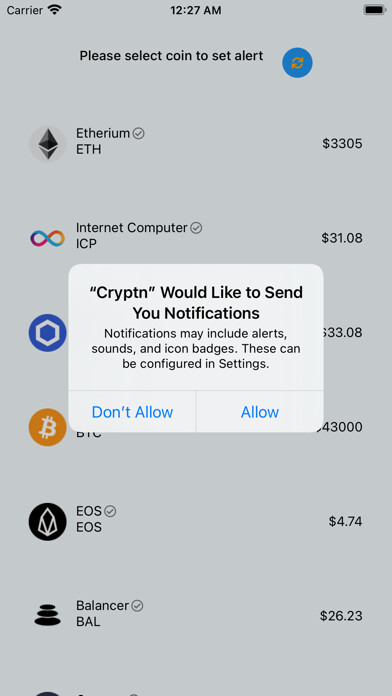 Emulate iPhone app Cryptn - Crypto Notification using MyAndroid Emulate iPhone app Cryptn - Crypto Notification using MyAndroid