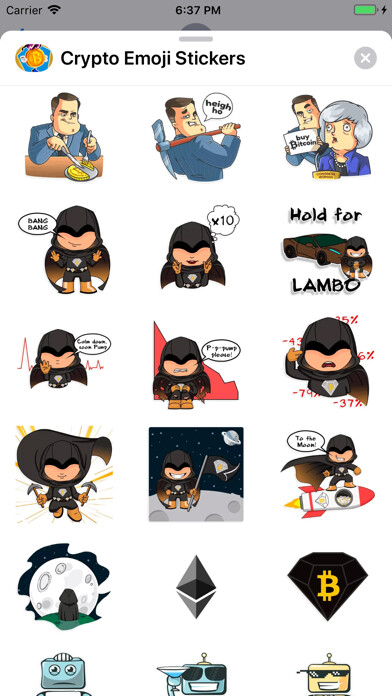 Emulate iPhone app Crypto Emoji Stickers using MyAndroid