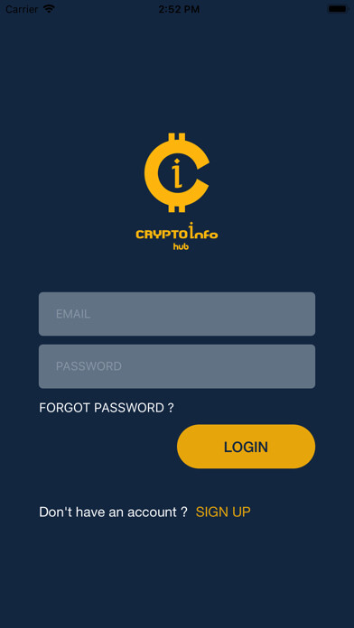 Emulate iPhone app Crypto Info Hub using MyAndroid