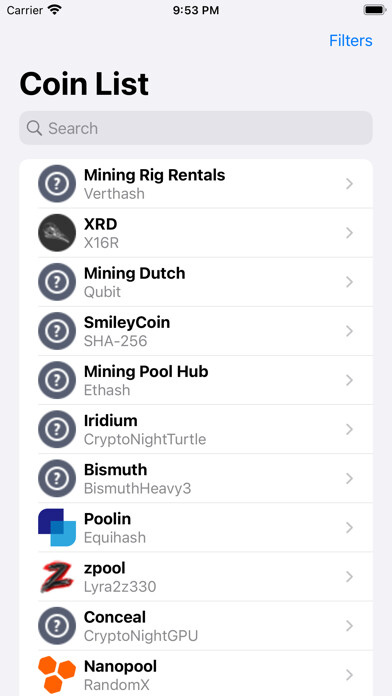 Emulate iPhone app Crypto Miner Stats using MyAndroid