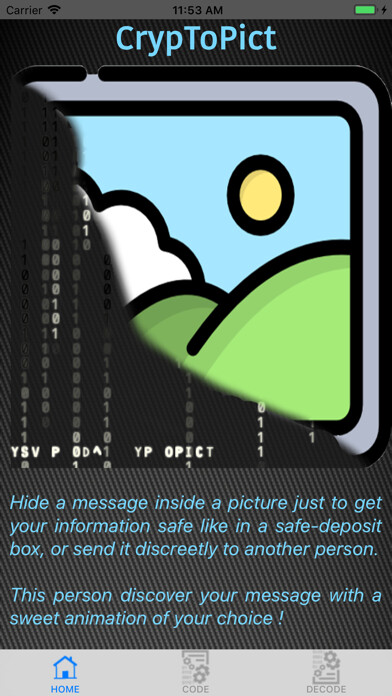 Emulate iPhone app CrypToPict using MyAndroid
