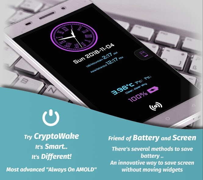 Run android online APK CryptoWake - Always On Display from MyAndroid or emulate CryptoWake - Always On Display using MyAndroid