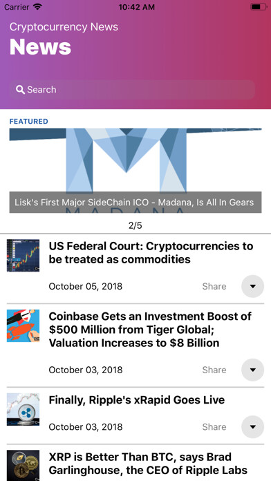 Emulate iPhone app Crypto World News using MyAndroid