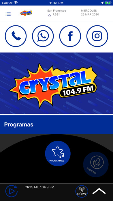 Emulate iPhone app Crystal 104.9 using MyAndroid