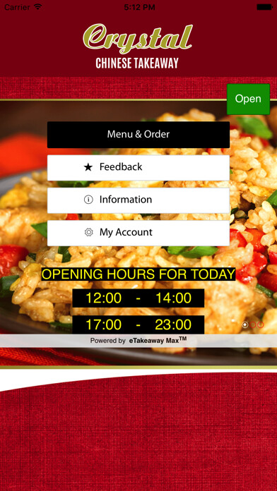 Emulate iPhone app Crystal Chinese Takeaway using MyAndroid Emulate iPhone app Crystal Chinese Takeaway using MyAndroid