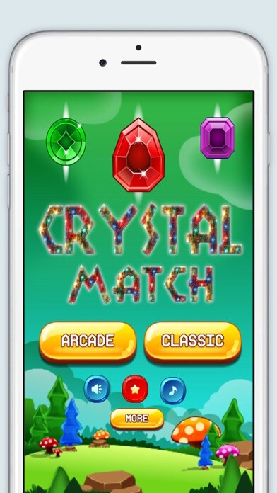 Emulate iPhone app Crystal Match Item - Play  Easy Puzzle Additive Match 3 Game using MyAndroid