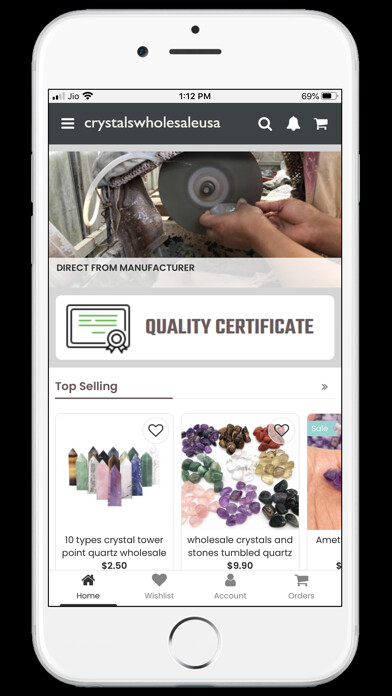 Emulate iPhone app Crystalswholesaleusa using MyAndroid Emulate iPhone app Crystalswholesaleusa using MyAndroid