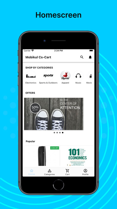 Emulate iPhone app CS-Cart Mobile App Builder using MyAndroid