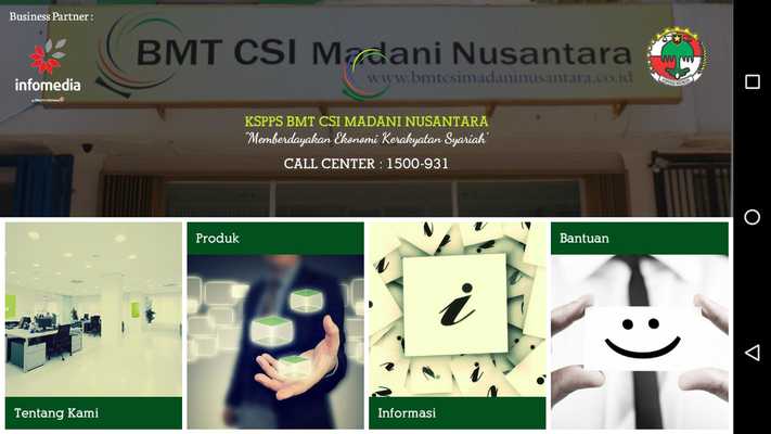 Emulate Android APK CSI Madani Nusantara