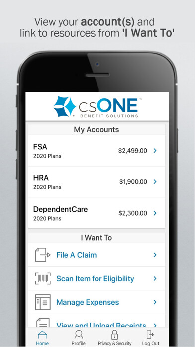 Emulate iPhone app csONE Benefit Solutions using MyAndroid