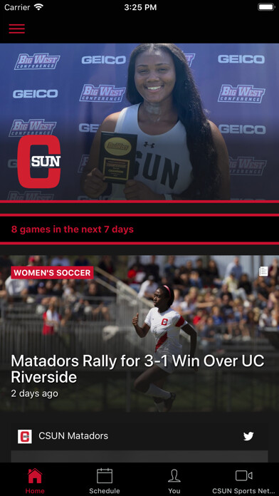 Emulate iPhone app CSUN Athletics using MyAndroid