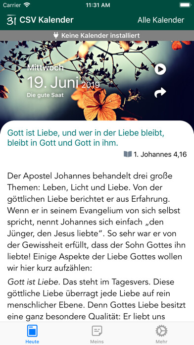 Emulate iPhone app CSV-Kalender using MyAndroid