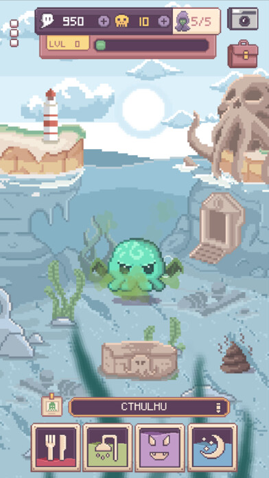 Emulate iPhone app Cthulhu Virtual Pet 2 using MyAndroid