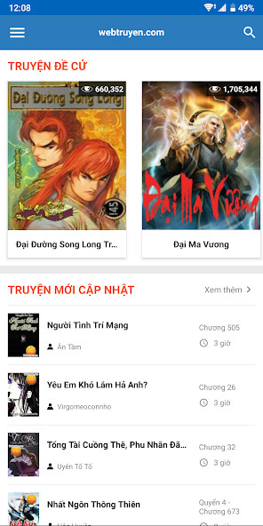 Run android online APK Đọc truyện online offline - WebTruyen.com from MyAndroid or emulate Đọc truyện online offline - WebTruyen.com using MyAndroid