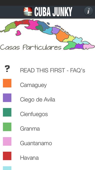Emulate iPhone app Cuba Casa Directory using MyAndroid