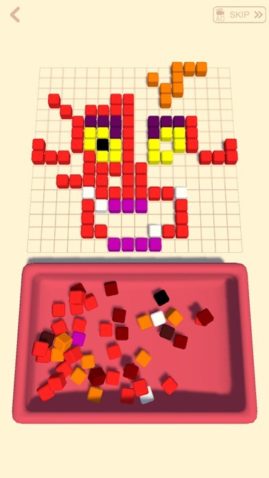 Emulate iPhone app Cubes art - unique puzzle using MyAndroid