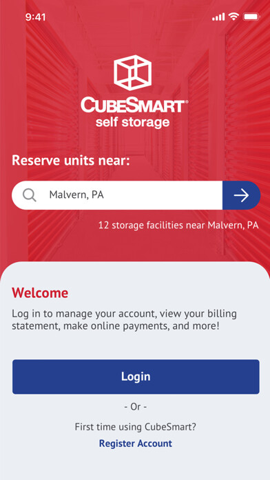 Emulate iPhone app CubeSmart Self-Storage using MyAndroid