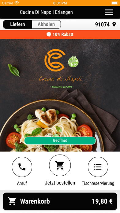 Run android online APK Cucina Di Napoli Erlangen from MyAndroid or emulate Cucina Di Napoli Erlangen using MyAndroid