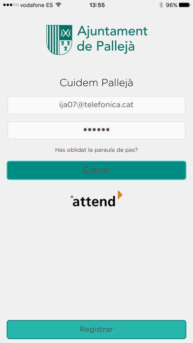 Emulate iPhone app Cuidem Palleja using MyAndroid