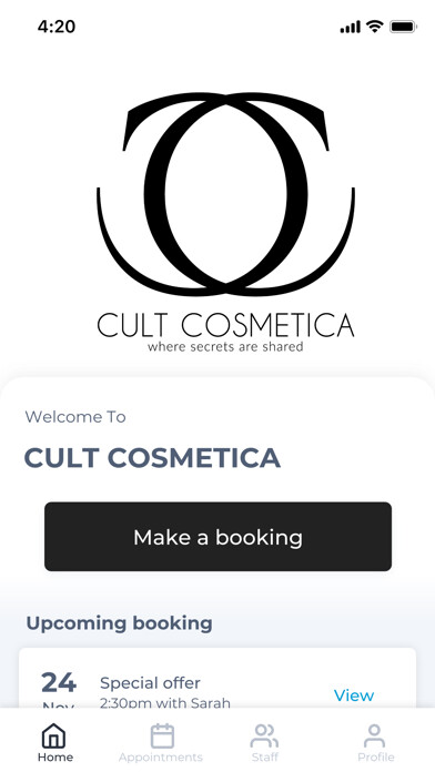 Emulate iPhone app CULT COSMETICA using MyAndroid