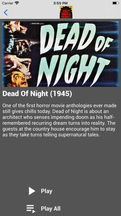 Emulate iPhone app Cult Movie Channel using MyAndroid