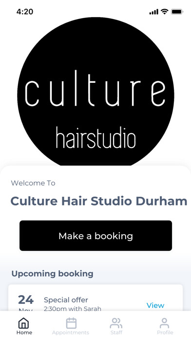 Emulate iPhone app Culture Hair Studio Durham using MyAndroid Emulate iPhone app Culture Hair Studio Durham using MyAndroid