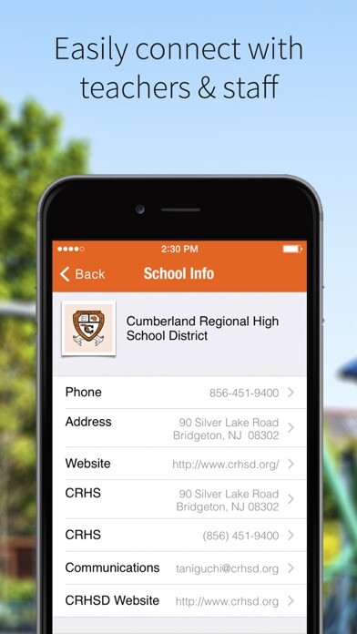Emulate iPhone app Cumberland Regional HS using MyAndroid