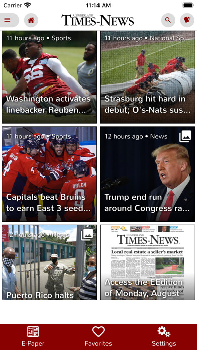 Emulate iPhone app Cumberland Times-News using MyAndroid