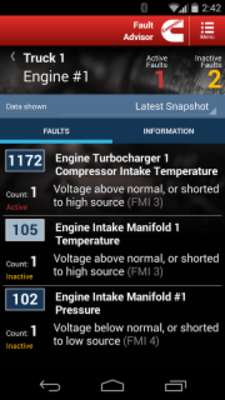 Emulate Android APK Cummins Fault Code Advisor