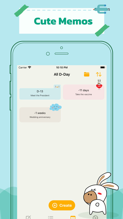 Emulate iPhone app Cumo - Cute Note DDay Todo using MyAndroid