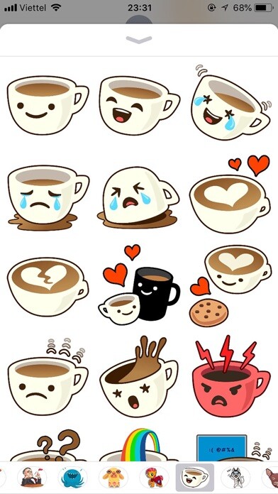 Emulate iPhone app Cup Cute Pun Funny Stickers using MyAndroid Emulate iPhone app Cup Cute Pun Funny Stickers using MyAndroid