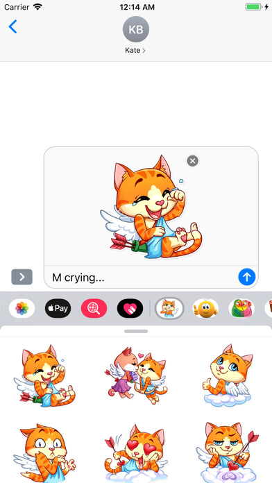 Emulate iPhone app Cupid Cat Love Stickers using MyAndroid Emulate iPhone app Cupid Cat Love Stickers using MyAndroid
