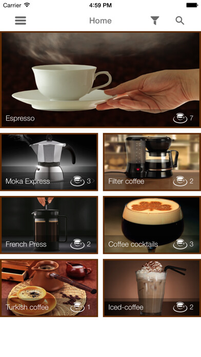 Emulate iPhone app Cup of Joe - Complete coffee recipe guide using MyAndroid Emulate iPhone app Cup of Joe - Complete coffee recipe guide using MyAndroid