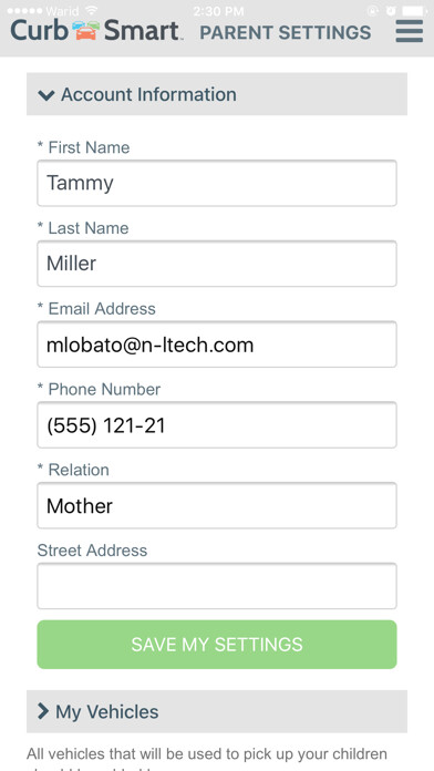 Emulate iPhone app CurbSmart Parent using MyAndroid