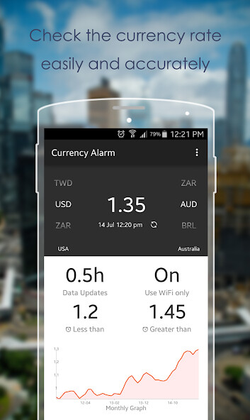 Run android online APK Currency Alarm from MyAndroid or emulate Currency Alarm using MyAndroid