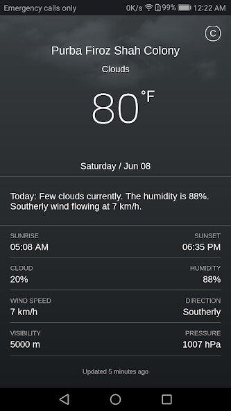 Emulate Android APK Current Weather