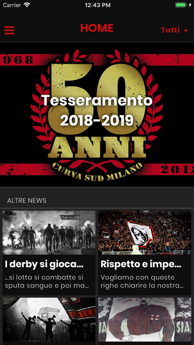 Emulate iPhone app Curva Sud Milano using MyAndroid Emulate iPhone app Curva Sud Milano using MyAndroid