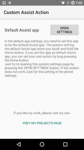 Run android online APK Custom Assist Action (Home Button Long Press) from MyAndroid or emulate Custom Assist Action (Home Button Long Press) using MyAndroid